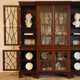 A FINE QUALITY LATE 19TH C. ENGLISH BREAKFRONT MAHOGANY BOOKCASE IN THE REGENCY TASTE.