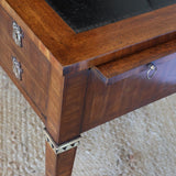 AN ELEGANT, LATE 19TH CENTURY FRENCH WALNUT AND INLAID BUREAU PLAT IN THE DIRECTOIRE TASTE.