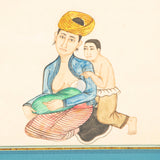 Three Indonesian watercolours of family scenes. 19th or early 20th century. £465.00 each.