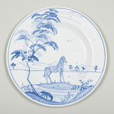 Blue and white hand-painted  and hand-made plates depicting exotic animals within a landscape. Tin glazed earthenware produced faithfully to 17th century methods.  Six designs available - price per item not for the set.