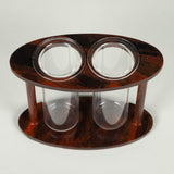 A Compton oval flower holder - Tortioseshell Dark Brown.