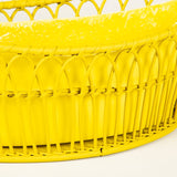 A handmade Regency-style oval basket and liner - Yellow.