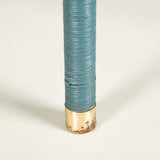 A blue-painted square woven wicker table. French, mid 20th century.