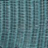 A blue-painted square woven wicker table. French, mid 20th century.