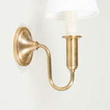 Swan neck wall light. Antiqued Brass.