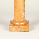A large tole column lamp with original marbleised painted decoration, French 19th century.