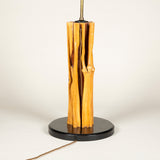A rustic wooden lamp, reputedly made of Palo Santo (Holy wood) and from Madagascar, 20th century