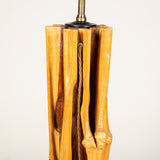 A rustic wooden lamp, reputedly made of Palo Santo (Holy wood) and from Madagascar, 20th century