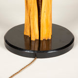 A rustic wooden lamp, reputedly made of Palo Santo (Holy wood) and from Madagascar, 20th century