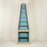 A painted pyramid bookcase. Made to order. Bespoke size and colour available upon request.