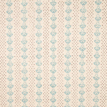 Sibyl Colefax & John Fowler - 'Bees Aqua' printed fabric.