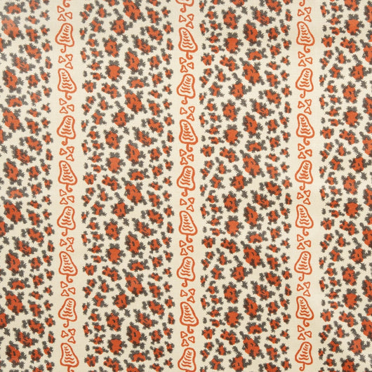 Sibyl Colefax & John Fowler - 'Leopard Stripe Red' printed fabric.