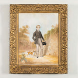 An early Victorian painting of a young man and his dog.    J.F.H.L.