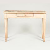 A mid 19th century painted side-table, the top painted to look like squares of specimen marble.