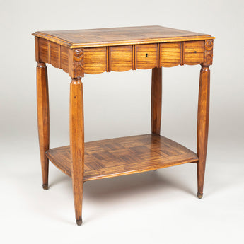 An unusual Art Deco exotic hardwood side table. French or Belgian, circa 1920.
