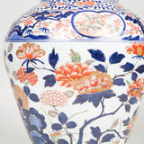 A very fine large Japanese Imari vase decorated with flowering leafy branches, circa 1680, adapted as a lamp.